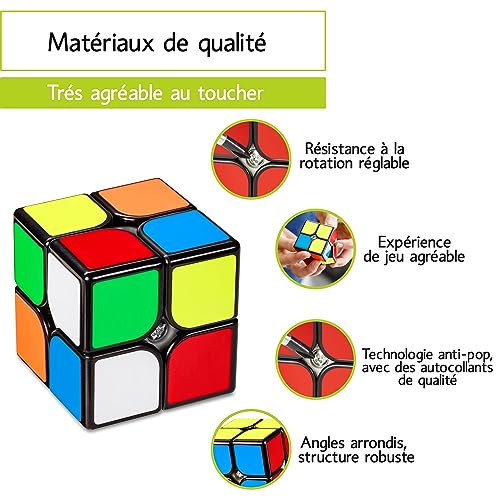 CUBIDI® Originale Cube Magique 2x2x2 - Type Los Angeles | Speedcube de Vitesse avec Caractéristiques de Rotation Optimisées - Classique Jouet 2x2 | Le Puzzle 3D Casse Tete pour Adulte et Enfant