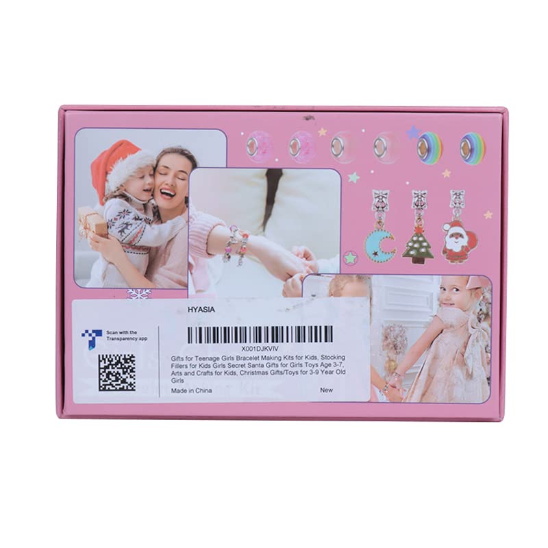 HYASIA Licorne 5-12 Ans Enfant Jouet, Pandora 5+ Ans, Charms Bracelet Kit Fabrication Creation Bijoux Calendrier de l'avent Fille, Idée Cadeau Anniversaire Fille