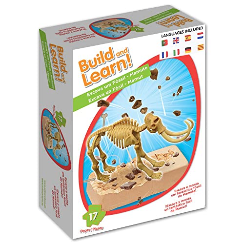 Science4you - Mammouth, Kit de Fouille pour Enfants +6 Ans - Excaver et Assembler 17 Fossiles de Dinosaure Avec ce Jouet de Paléontologie et Archeologie pour Enfants, Jeux Scientifique 6-10 Ans