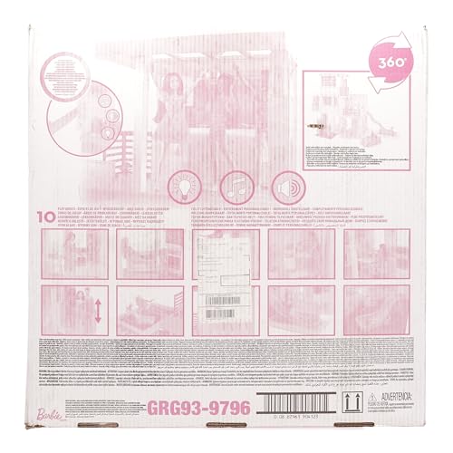 Barbie Maison de Rêve pour Poupées avec 3 Niveaux, avec Lumières Et Sons, Plus De 75 Accessoires Inclus, 109 cm De Haut, Jouet pour Enfant de 3 Ans et Plus, GRG93