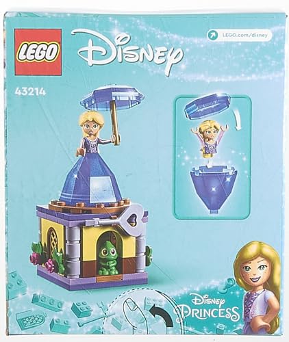 LEGO 43214 Disney Princesse Raiponce Tourbillonnante, Jouet de Construction avec Mini-Poupée Robe Diamant et Figurine Pascal Le Caméléon, Enfants 5 Ans