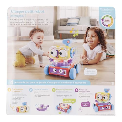 Fisher-Price - Robot d'éveil 4-en-1 - Bébé et Enfant - Lumière, Musique, Contenu Éducatif - Interactif, Transformable, Évolutif - Cadeau dès 6 Mois, version française, HCK38