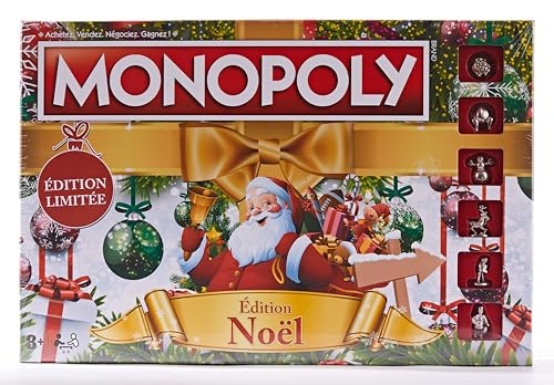 Winning Moves - Monopoly Noël - Jeu de société - Jeu de plateau - A partir de 8 ans - 2 à 6 joueurs - Version française