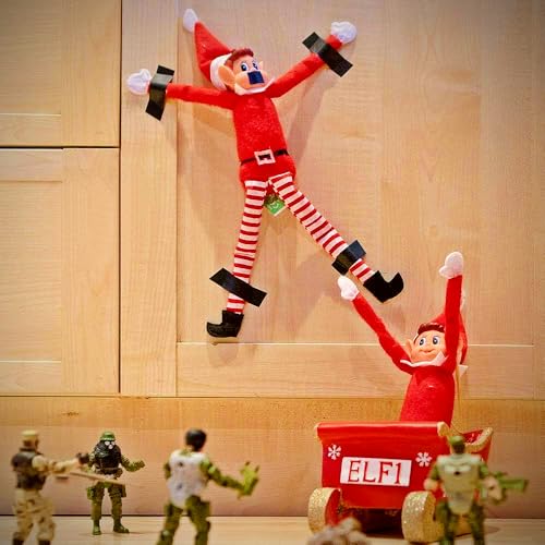 GLOW Wholesale Elfie (garçon) et Elvie (Fille) Lot de 2 Figurines ludiques avec Corps Souple et Visage en Vinyle Rouge