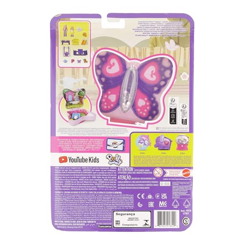 Polly Pocket Coffret Univers Le Jardin Papillon, Mini-Figurines Polly et sa Maman, 5 Surprises et 12 Accessoires, Jouet pour Enfant, GTN21