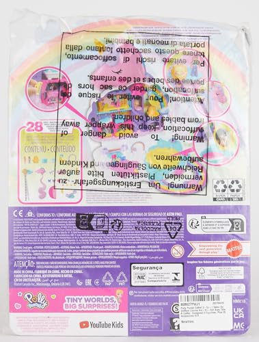 Polly Pocket Coffret 2-en-1 Salon De Coiffure Licorne Arc-en-Ciel avec Tête À Coiffer, Comprend 2 Figurines, Plus 25 Accessoires Et Éléments Mobiles, Jouet pour Enfant de 4 Ans et Plus, HMX18