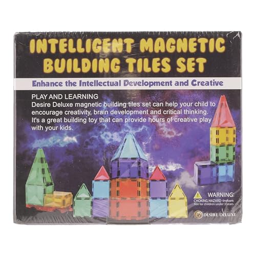 Desire Deluxe Ensemble de Blocs et Briques Magnétiques de Construction - Jouet éducatif pour Enfants, Filles et garçons 3, 4, 5, 6, 7 Ans - Jeux d'apprentissage de Construction 57 pièces