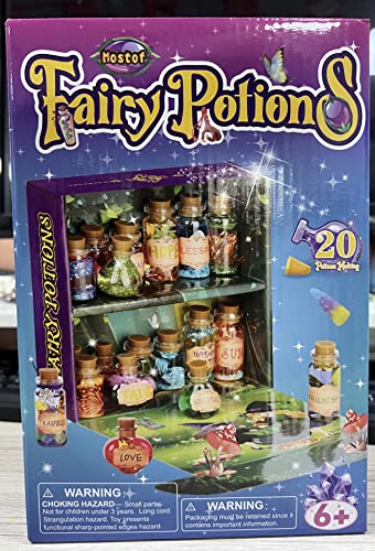 Mostof Rétro Kits de potions de fées pour enfants, Mélangez 20 potions magiques avec Cristal d’énergie, Jouet artisanal cadeau créatif