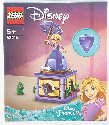 LEGO 43214 Disney Princesse Raiponce Tourbillonnante, Jouet de Construction avec Mini-Poupée Robe Diamant et Figurine Pascal Le Caméléon, Enfants 5 Ans