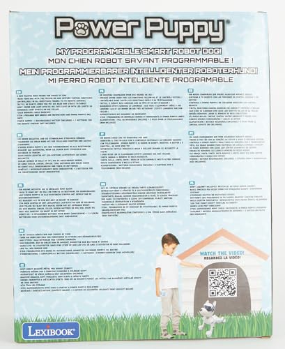 Lexibook Power Puppy - Mon Robot Chien Savant à dresser - Robot programmable avec télécommande, fonction dressage et contrôle gestuel, danse, musique, effets lumineux, rechargeable - DOG01