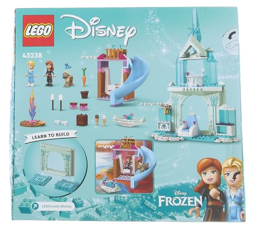 Lego Disney Princess Le Château de Glace d’Elsa - Jouet de Princesse La Reine des Neiges - 2 Figurines Animales et Mini-Poupées Elsa et Anna - Idée Cadeau pour Filles et Garçons Dès 4 Ans 43238