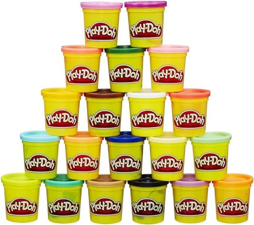 Play-Doh, 20 Pots de Pâte à Modeler avec des Couleurs Différentes - Jeu Éducatif - Cadeau pour Anniversaire - Activité Enfant 2 ans