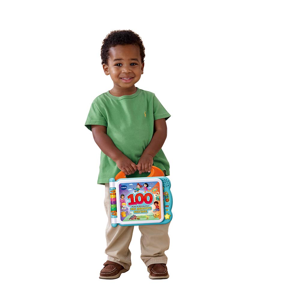 VTech - Mon Imagier Bilingue, Imagier Parlant Mes 100 Endroits Préférés, Livre Sonore, 12 Pages Illustrées et Interactives, Jouet Éducatif, Cadeau Enfant Dès 18 Mois - Contenu en Français et Anglais