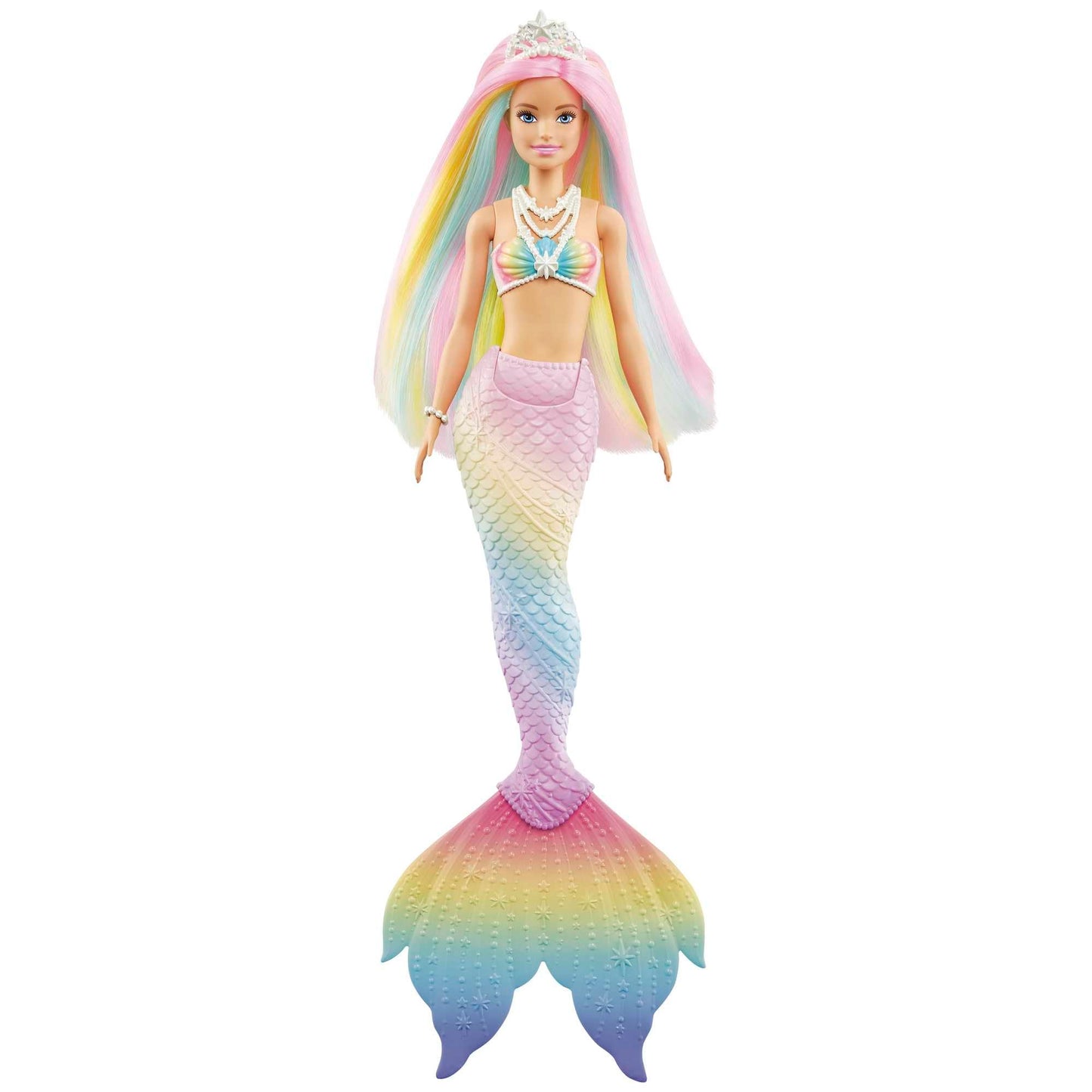 Barbie Dreamtopia Sirène Magique Arc-en-Ciel, Poupée Sirène Changeant De Couleur dans l'eau, Jouet pour Enfant de 3 Ans et Plus, GTF89