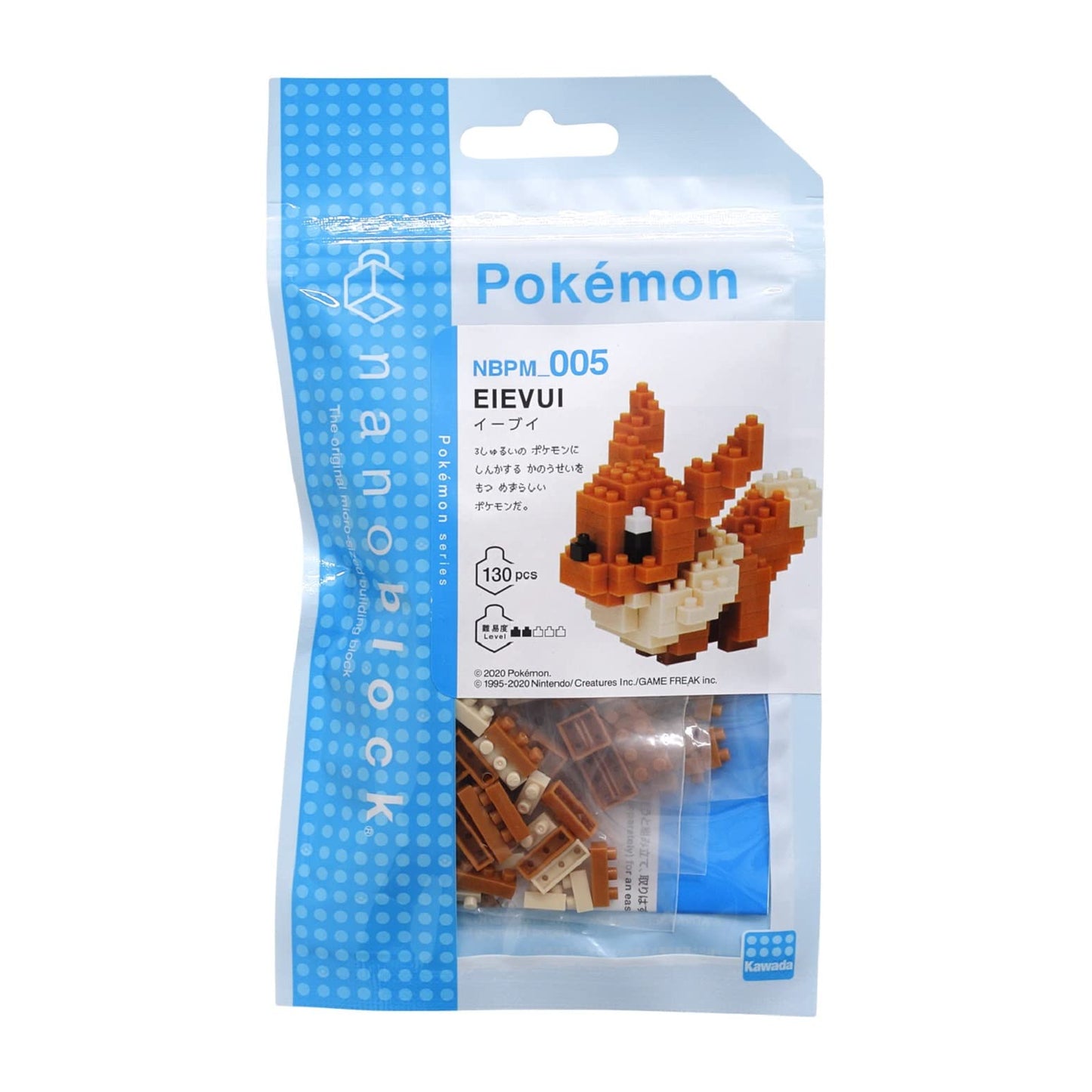 KAWADA Nanoblock 130 Piece 3D Puzzle Pokemon - EVE / NBPM-05, Bandai