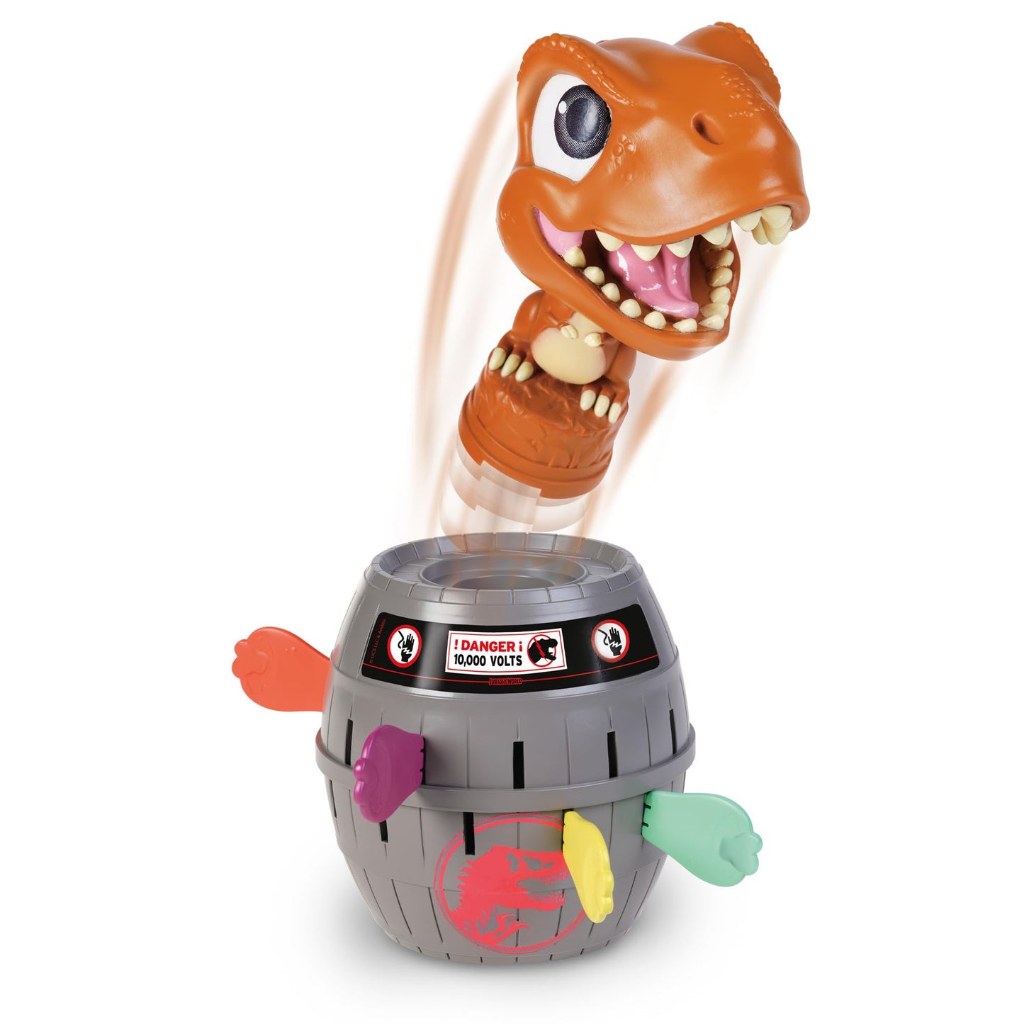 TOMY - Pop T-Rex Jeux de Société Jurassic World pour Famille et Enfants, Jeu dinosaure, 2 - 4 Joueurs, Convient aux Garçons et aux Filles Agés de 4+