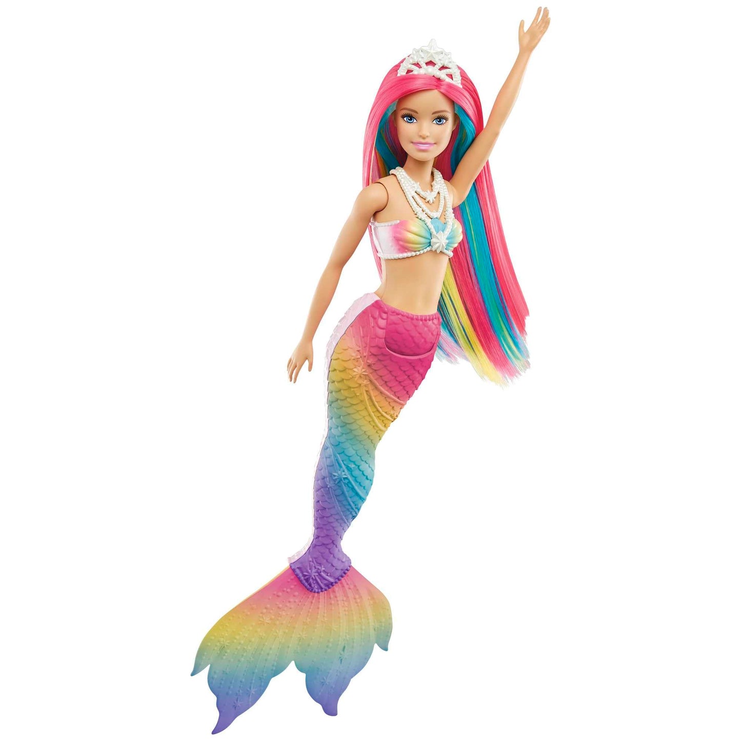 Barbie Dreamtopia Sirène Magique Arc-en-Ciel, Poupée Sirène Changeant De Couleur dans l'eau, Jouet pour Enfant de 3 Ans et Plus, GTF89