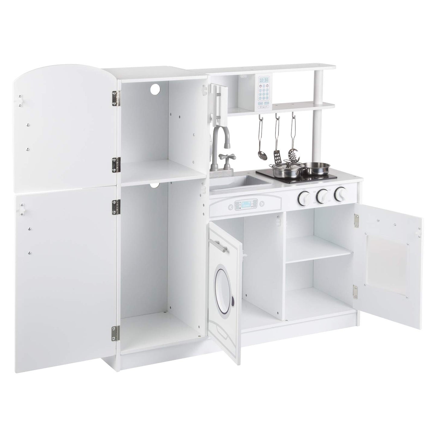 WOLTU Cuisine pour Enfants en Bois 5 pièces Jouet Cuisine pour Enfants avec Accessoires,dinette Enfant Blanc