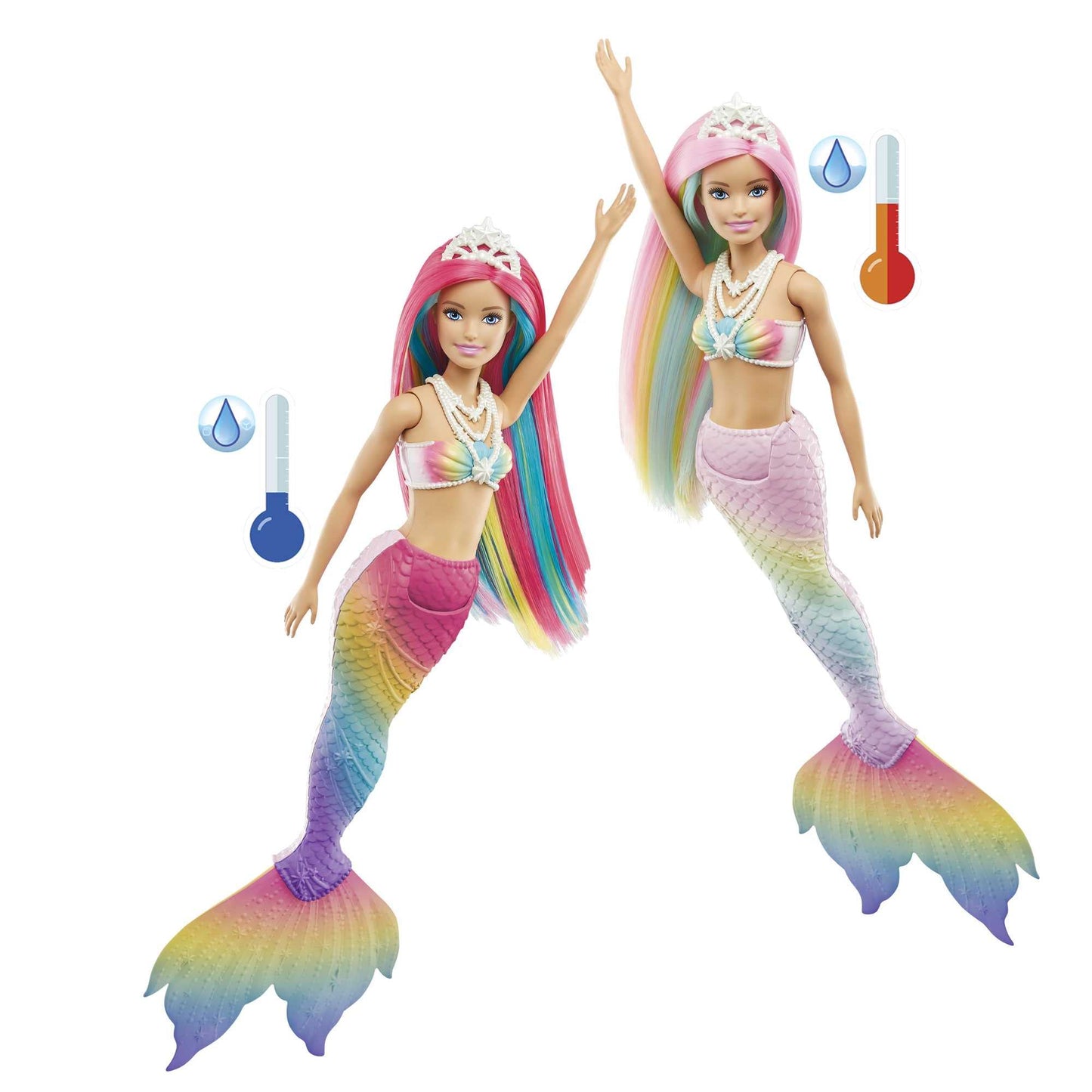 Barbie Dreamtopia Sirène Magique Arc-en-Ciel, Poupée Sirène Changeant De Couleur dans l'eau, Jouet pour Enfant de 3 Ans et Plus, GTF89