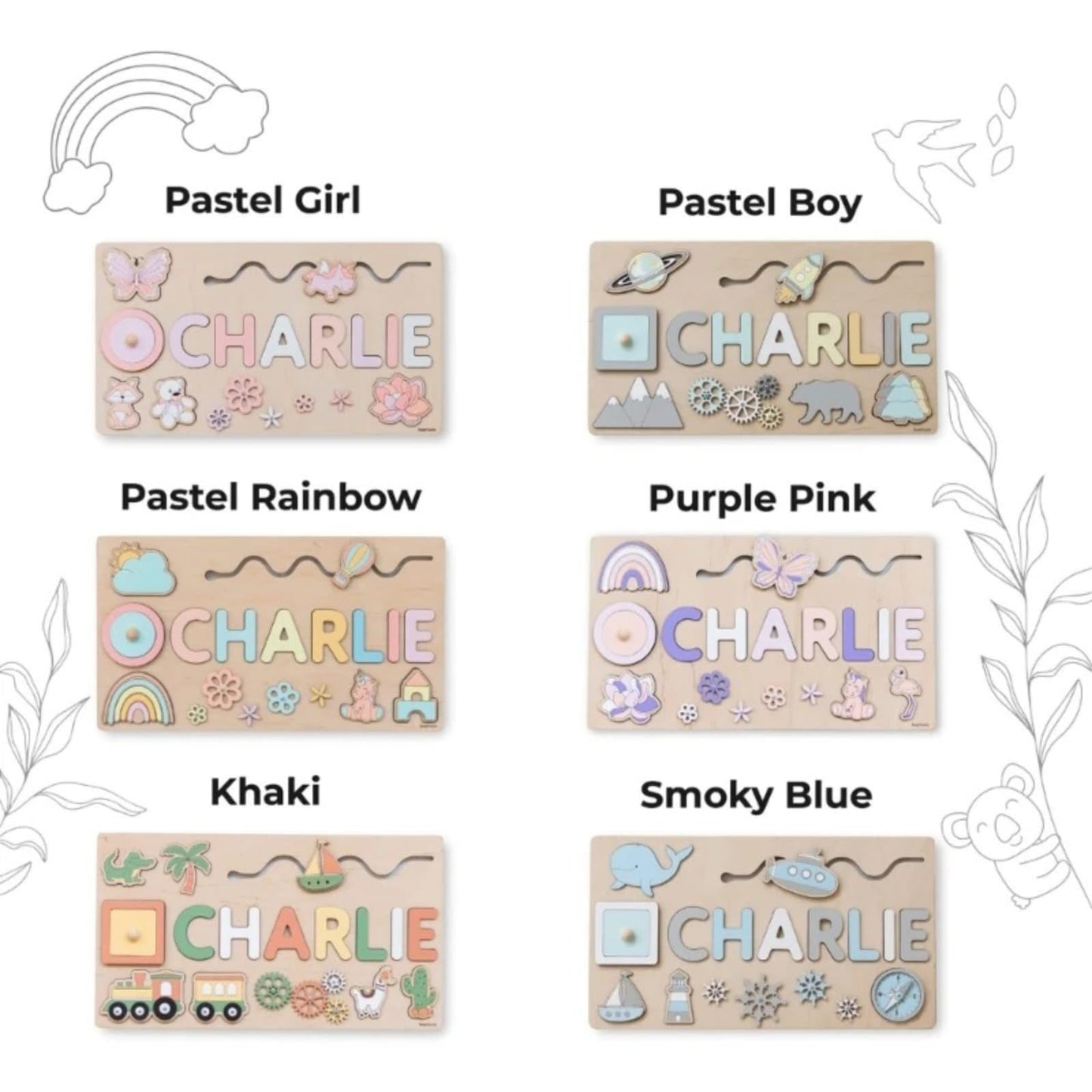 Puzzle Personnalisé Prenom,Puzzle Personnalisé Bebe,Puzzle Bebe 1 an,Puzzle Bois pour Bebe Les Tout-Petits Enfants Cadeaux De Bébé Personnalisé Jouets d'apprentissage Précoce pour Bébé Garçon Ou Bébé