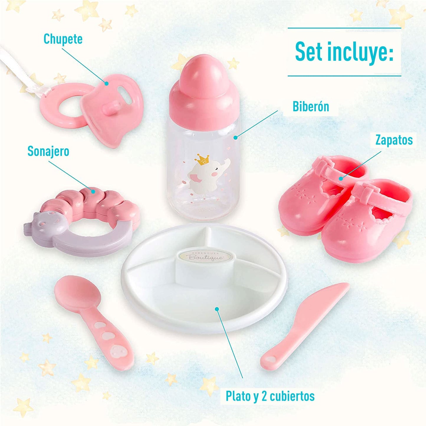 JC TOYS Berenguer Boutique-Poupée Nouveau-né, 38 cm, Corps Mou, avec Accessoires. Robe Peut Varier.