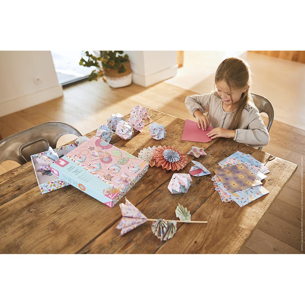 Janod - Origami Delightful Decoration - Les Ateliers du Calme - Childrens Creative Leisure Kit - Encourages Creativity - Suitable for ages 10 and up - J07887