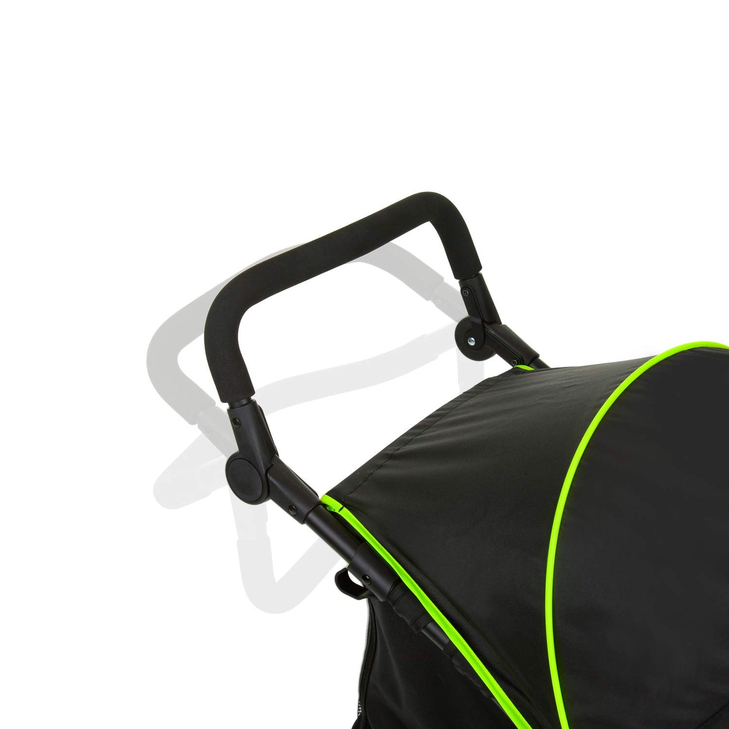 hauck Poussette 3 Roues Runner, Grandes Roues Pneumatiques, Jusqu'à 22 kg, Pliable, Position Allongée, Guidon Réglable, Panier XL Jusqu'à 3 kg, Noir Néon Jaune