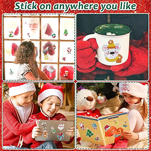 BOUTIKS 21 Pièces 5D Diamond Painting Noël Autocollants Kits Enfants, DIY Noël Diamant Painting Art Mosaïque Autocollants pour Enfants Adultes DéButants pour Décoration de Noël