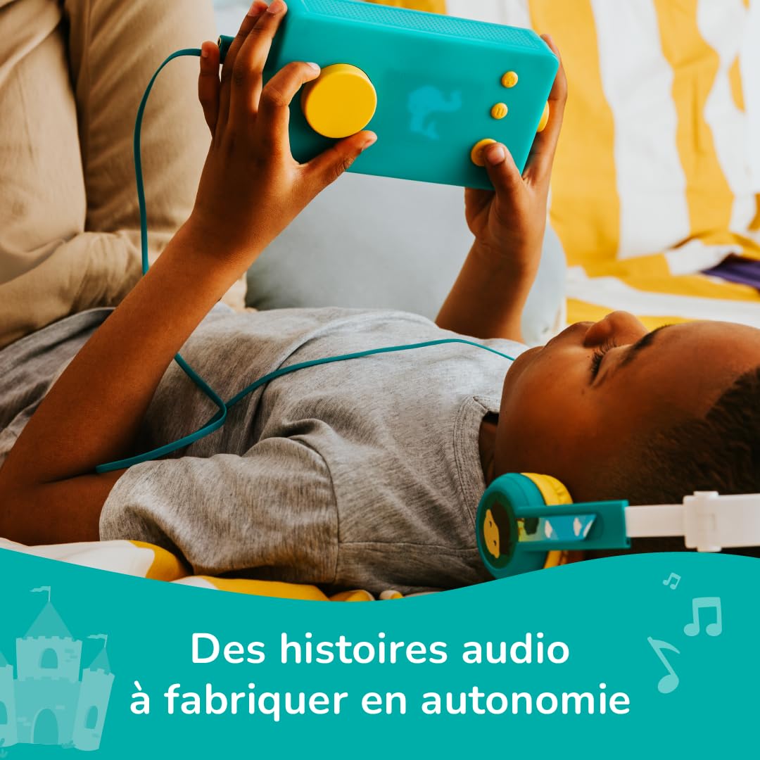 Lunii - Ma Fabrique à Histoires Verte - Conteuse Interactive pour Enfants de 3 à 8 Ans - inlcus Livre Audio de 24 Histoires interactives 2h30 d'écoute - Boîte à Histoires fabriquée en France
