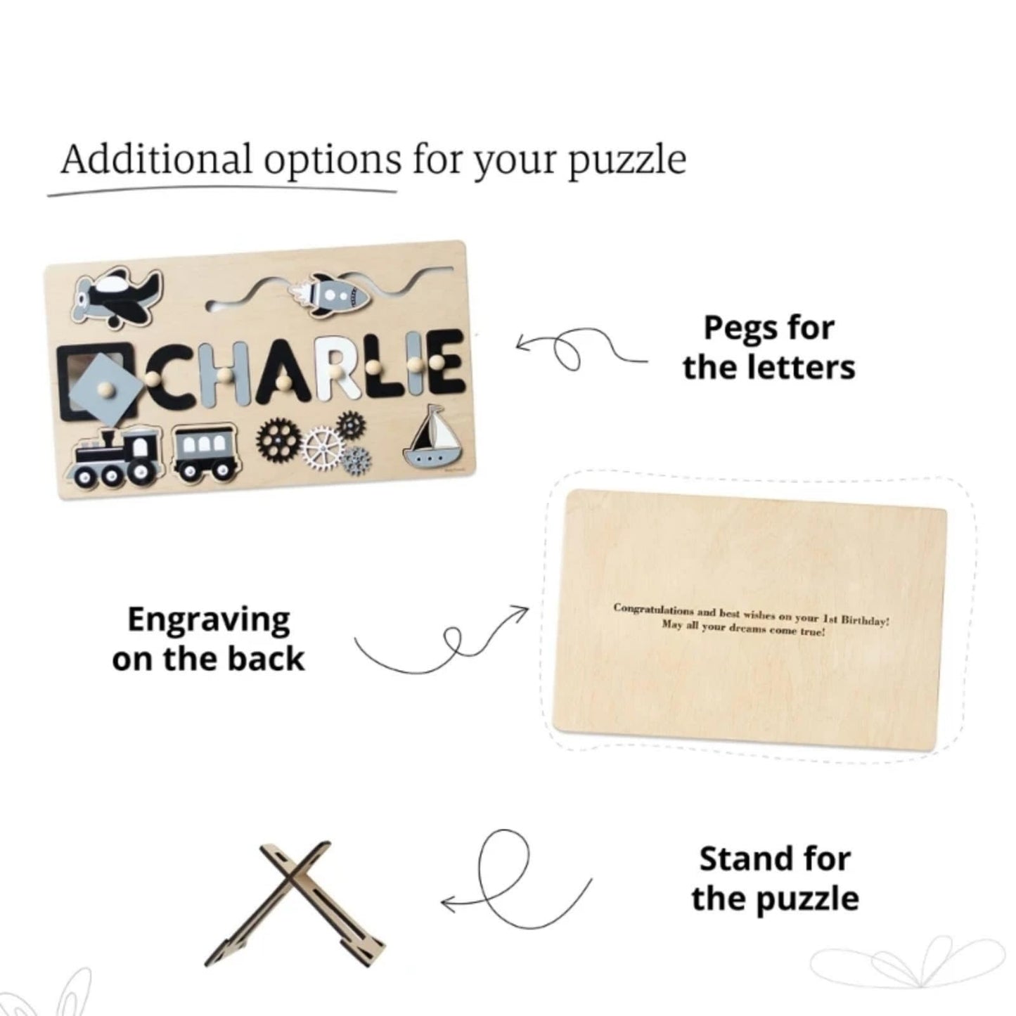 Puzzle Personnalisé Prenom,Puzzle Personnalisé Bebe,Puzzle Bebe 1 an,Puzzle Bois pour Bebe Les Tout-Petits Enfants Cadeaux De Bébé Personnalisé Jouets d'apprentissage Précoce pour Bébé Garçon Ou Bébé