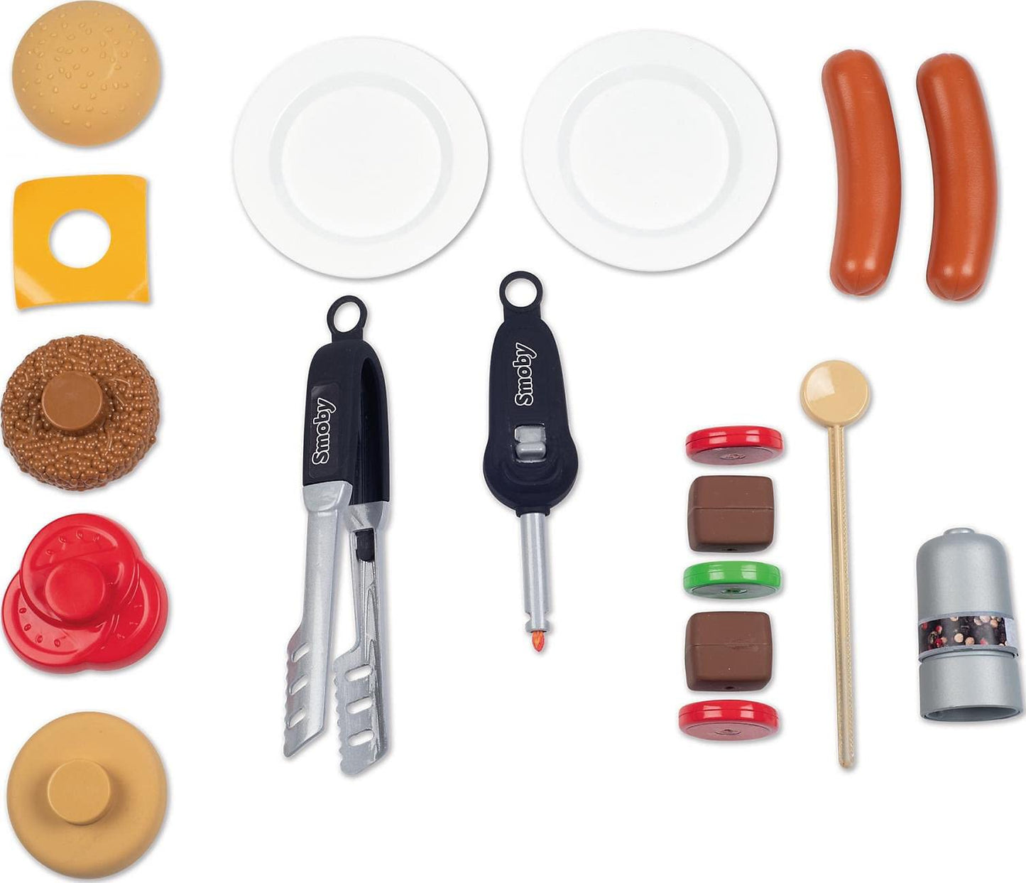 Smoby Barbecue Grill - 18 Accessoires - Flammes Magiques Rétractables - Jouet d'Imitation pour Enfant