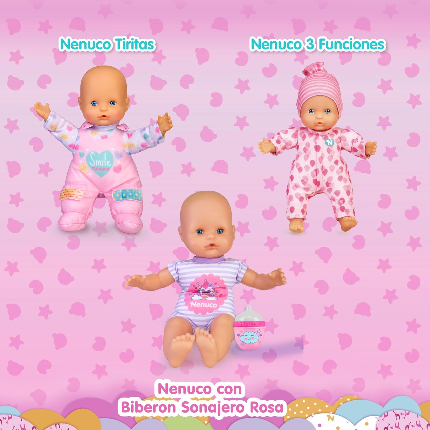 Nenuco Famosa NFN85000 Poupée Souple 3 Fonctions pour Enfants à partir de 10 Mois
