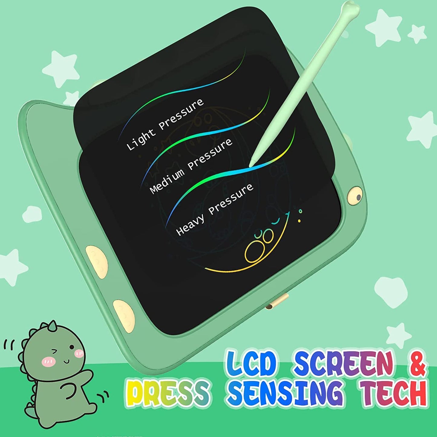 Orsen Tablette D'écriture LCD de 8,5 Pouces, Tablette Graphique, Ardoise Magique, Tablette Dessin Enfant de 2 3 4 5 6 7 Ans Filles et Garçons Cadeau d'anniversaire pour Les Enfants Dinosaure Jouets