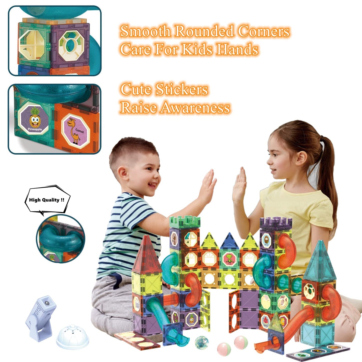 BINZKBB Blocs de Construction Magnétiques Enfants Jouet - 110 pièces 3D Jeux de Construction Éducatifs Aimanté Enfants Lumineux - Cadeaux de Créatif pour Enfants,Garçons et Filles de 3 4 5 6 7 8 Ans+
