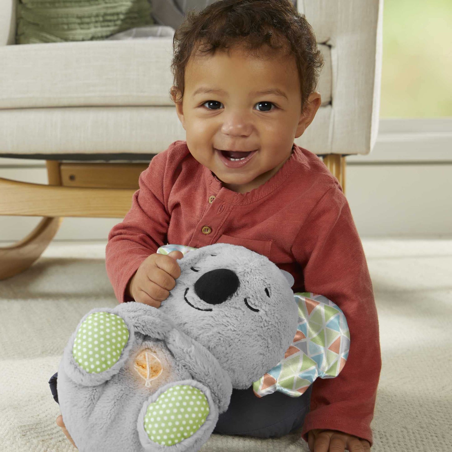 Fisher-Price Mon Koala Câlins Bonne Nuit | Jouet Peluche Koala pour Bébé dès la Naissance | Veilleuse Peluche Douce et Apaisante Qui Respire et s'allume | Cadeau Naissance Bébé Fille ou Garçon, HBP87