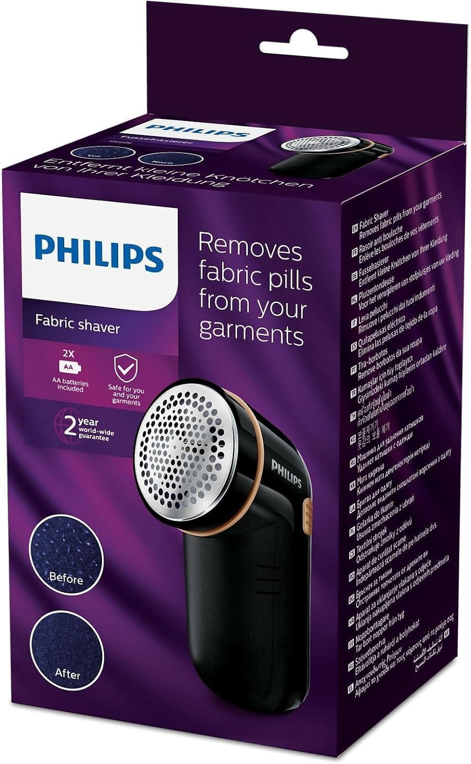 Philips GC026/80 Rasoir Anti-Bouloche et Anti-Peluche - Noir et Or