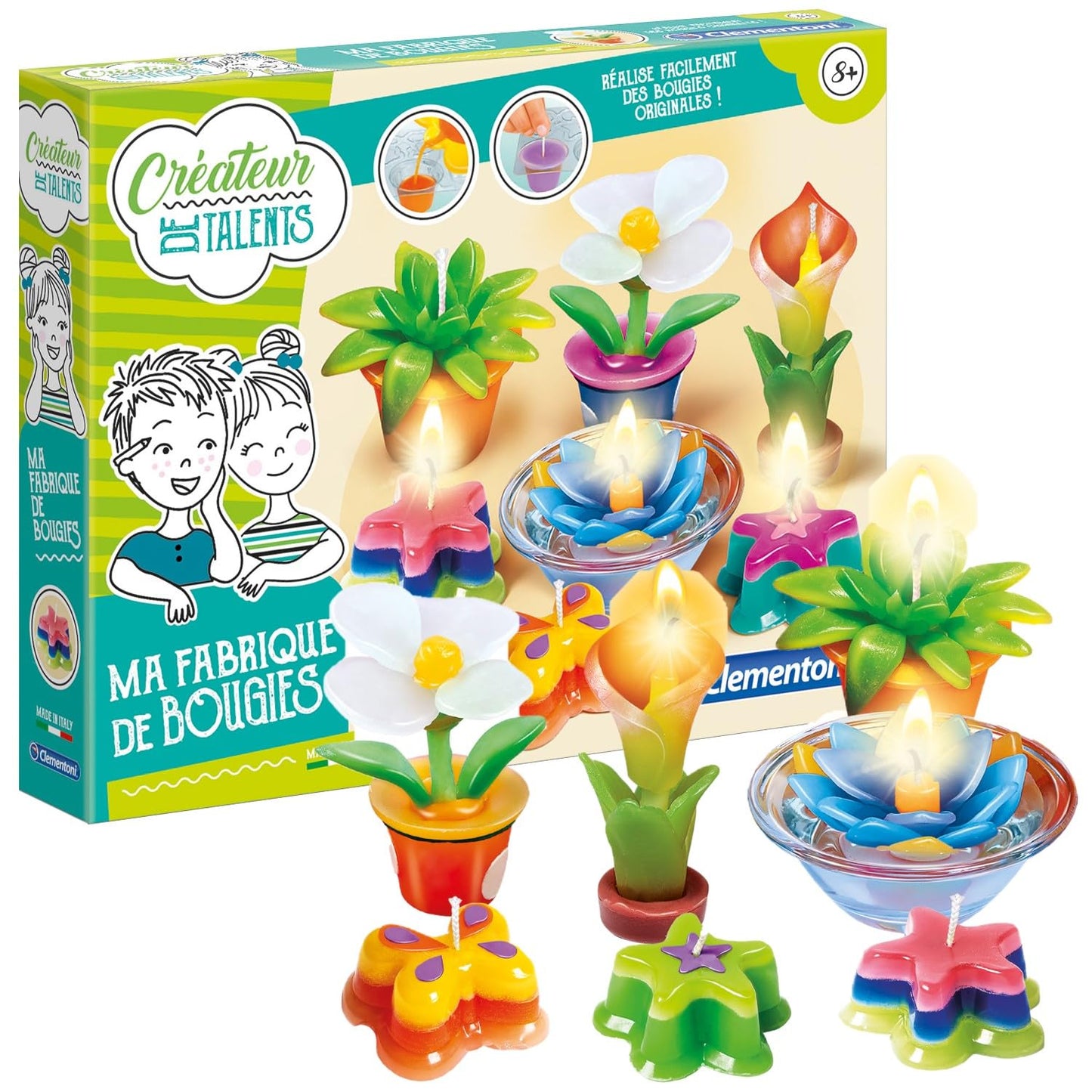Clementoni - Ma Fabrique de Bougies - Créateur de Talents - Coffret Créatif - Réalise Facilement des Bougies Originales - Décoration - Pour Enfants à Partir de 8 Ans, Taille unique