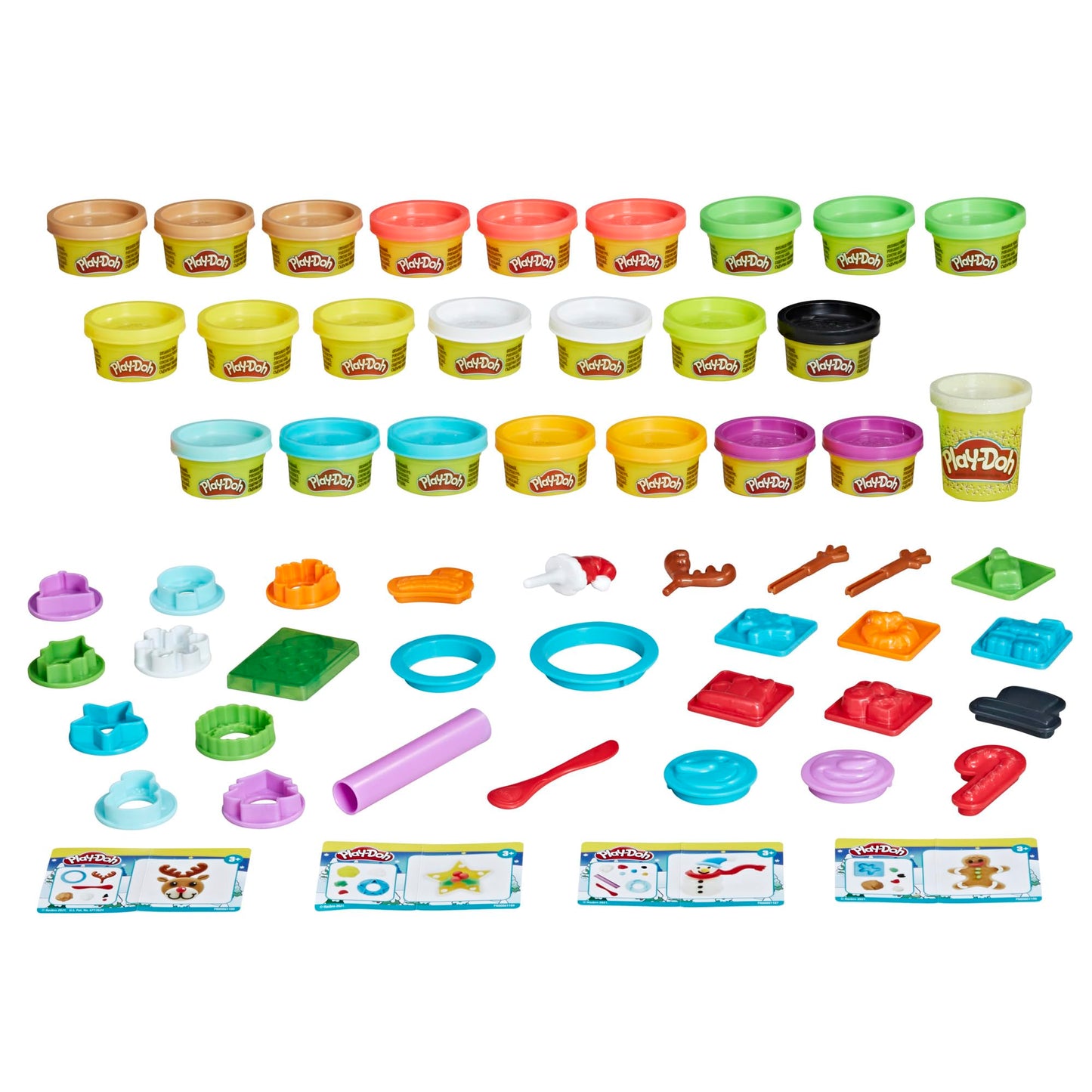 Play-Doh Calendrier de l'Avent, tapis d'activité, + de 24 surprises, 24 pots de pâte Play-Doh, pour enfants dès 3 ans
