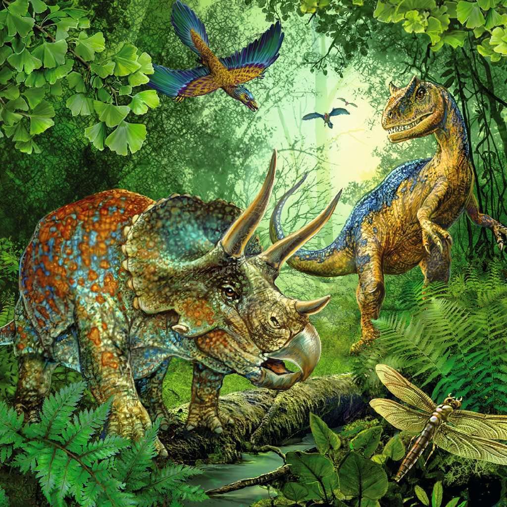Ravensburger - Puzzle Enfant - Lot de 3 puzzles 49 pièces - La fascination des dinosaures - Fille ou garçon dès 5 ans - Puzzle de qualité supérieure - 3 posters inclus - Jurassique & Crétacé - 09317
