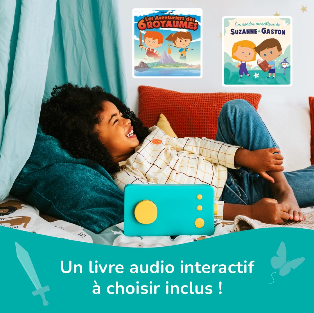 Lunii - Ma Fabrique à Histoires Verte - Conteuse Interactive pour Enfants de 3 à 8 Ans - inlcus Livre Audio de 24 Histoires interactives 2h30 d'écoute - Boîte à Histoires fabriquée en France