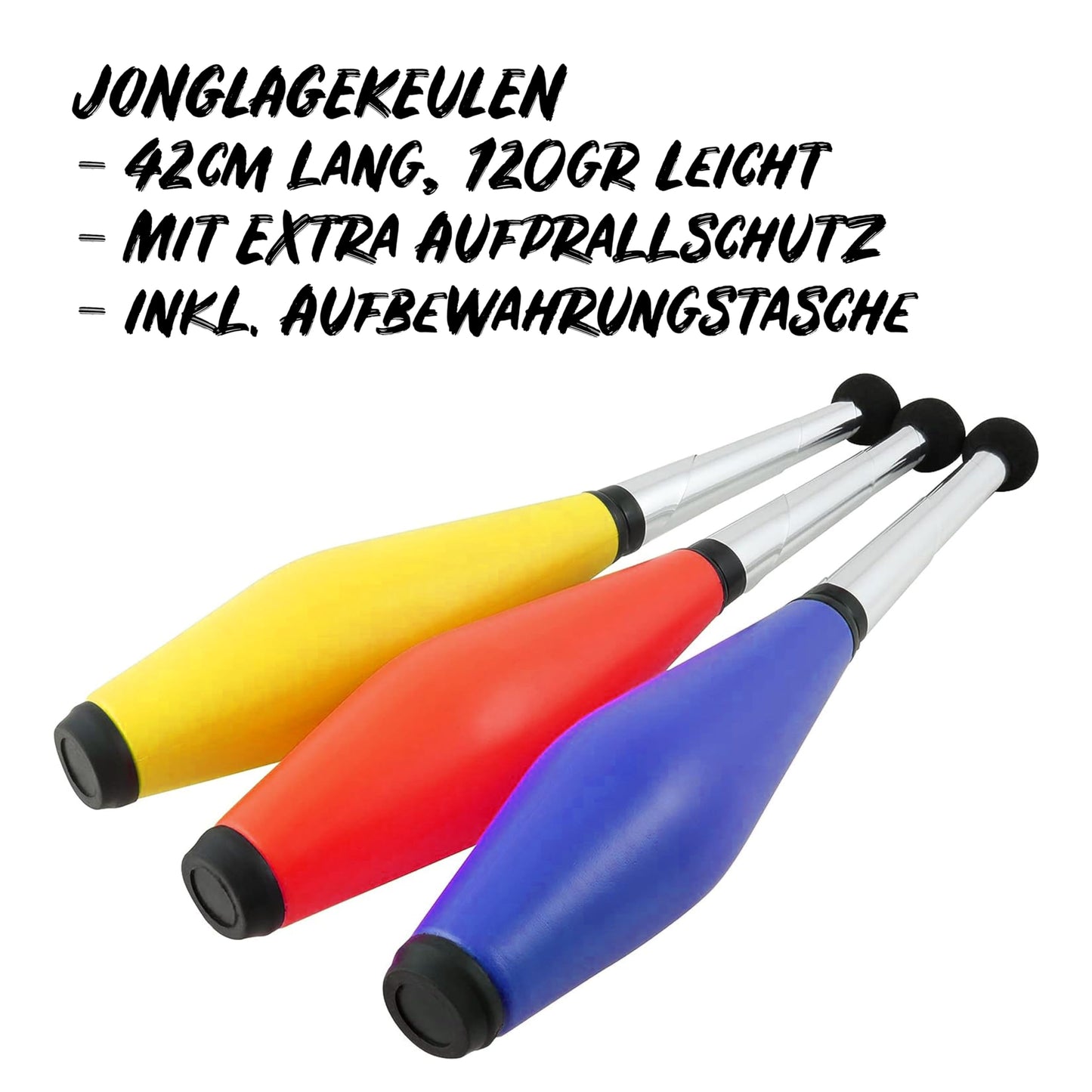 Diabolo Freizeitsport - Set de Jonglage pour Enfants et Adultes - Massues de Jonglage, Chiffons, Assiette, Balles de Jonglage et Baguette - Guide et Sac de Transport Inclus