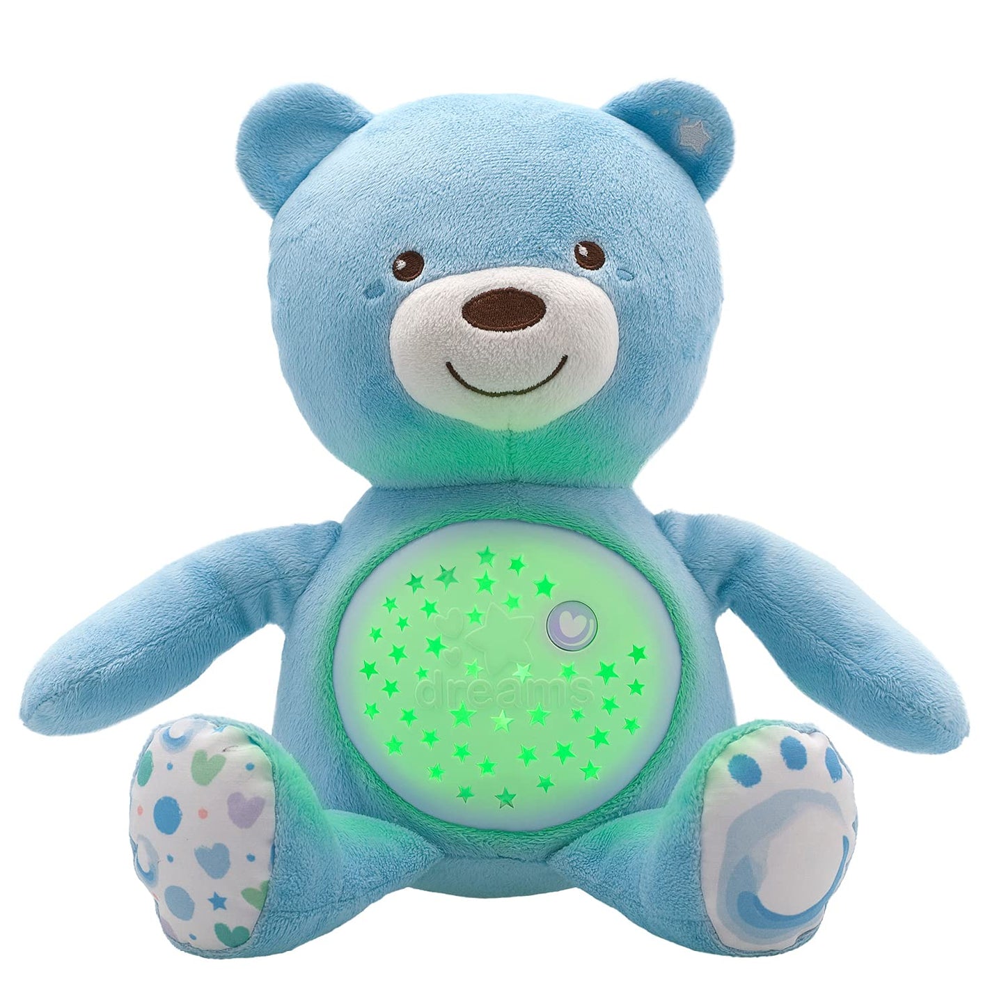 Chicco First Dreams Baby Bear Ours en Peluche Musical, Veilleuse Lumineuse pour Bébés avec Effets Lumineux et Mélodies Relaxantes - Jouets Bébé 0+ Mois - Bleu