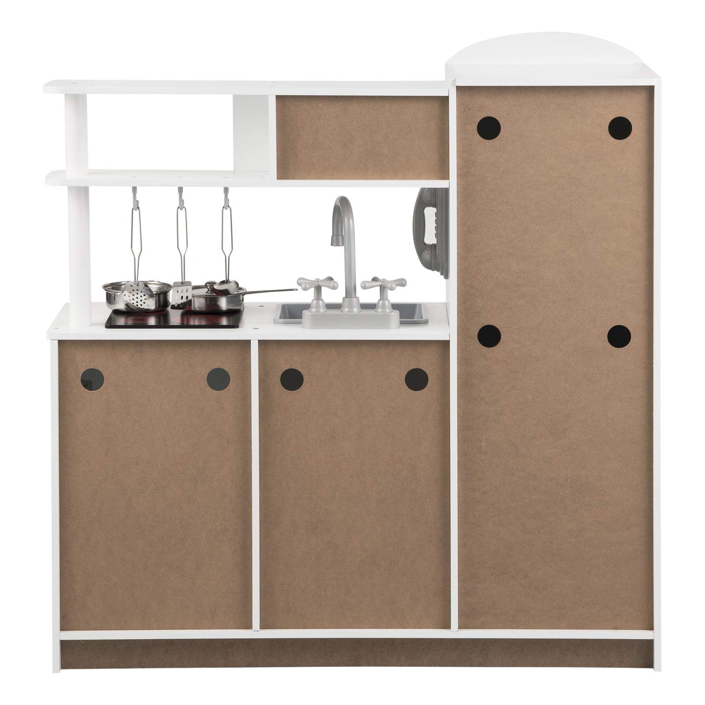 WOLTU Cuisine pour Enfants en Bois 5 pièces Jouet Cuisine pour Enfants avec Accessoires,dinette Enfant Blanc