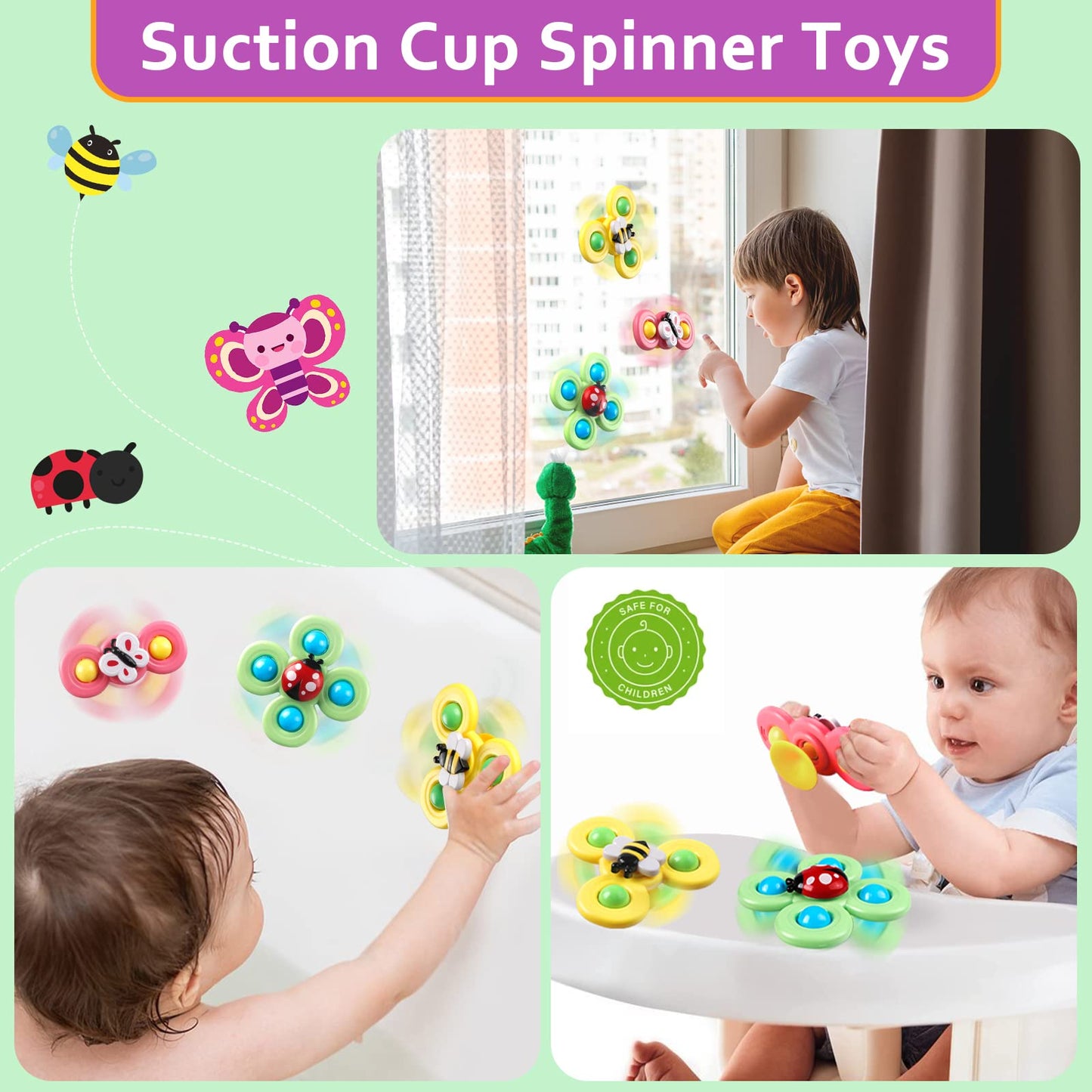 Weilim Jouets Bébés pour 6 à 12 Mois, Montessori Jeux Bébé Eveil, Jouets sensoriels, 6 en 1 avec Bebe Cube d'activité, œufs à associer, Jouet à Ventouse à Rotation (6 in 1)
