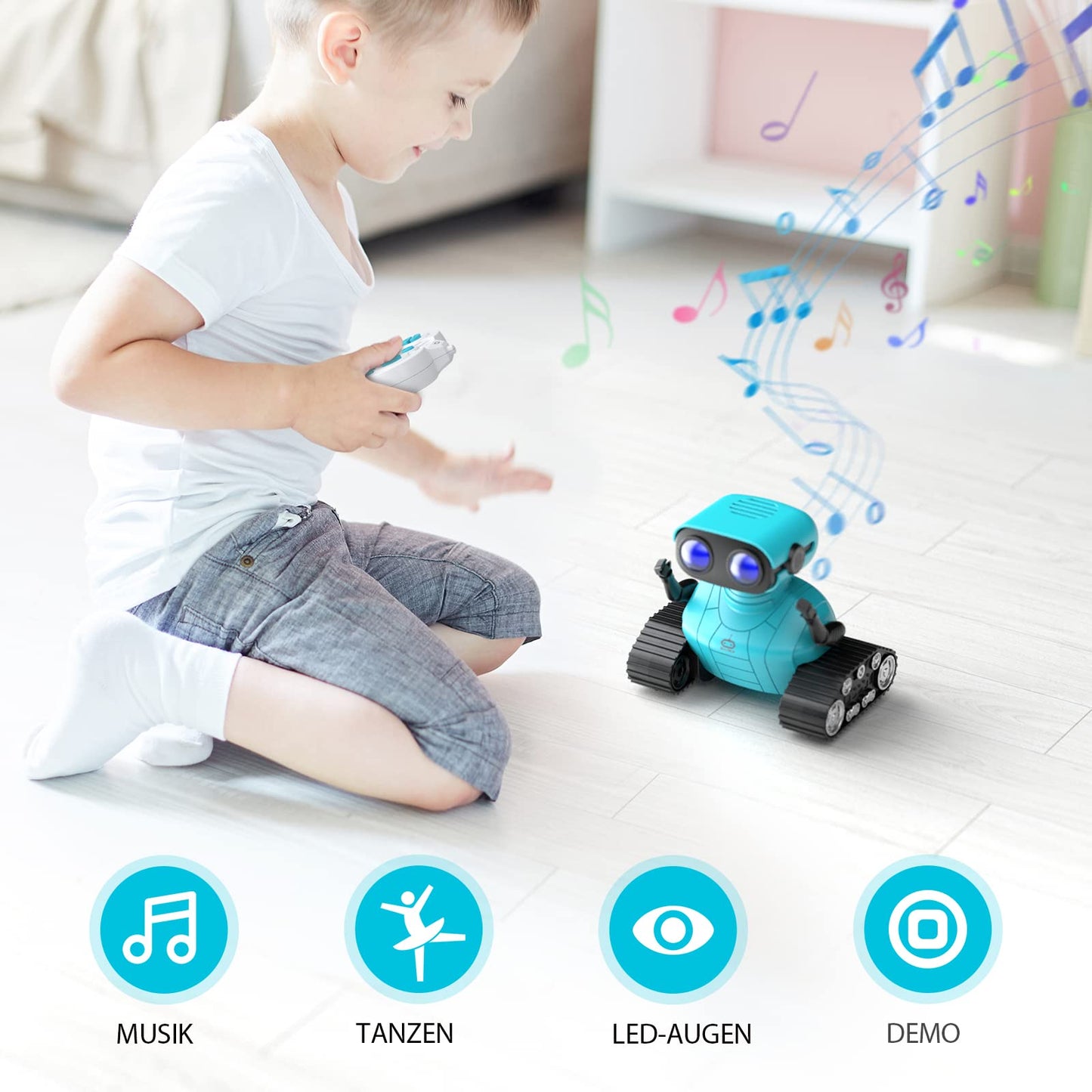 Robot Enfant Jouet, Télécommandés Rechargeables, Garçons et Filles 3-8 Ans