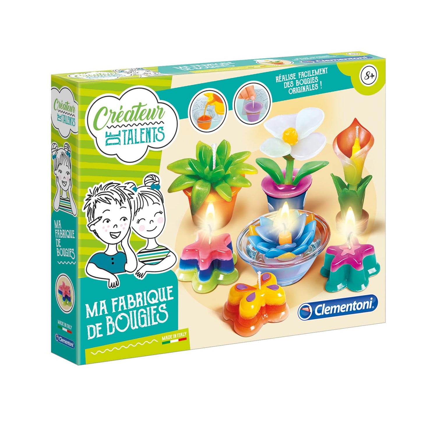 Clementoni - Ma Fabrique de Bougies - Créateur de Talents - Coffret Créatif - Réalise Facilement des Bougies Originales - Décoration - Pour Enfants à Partir de 8 Ans, Taille unique