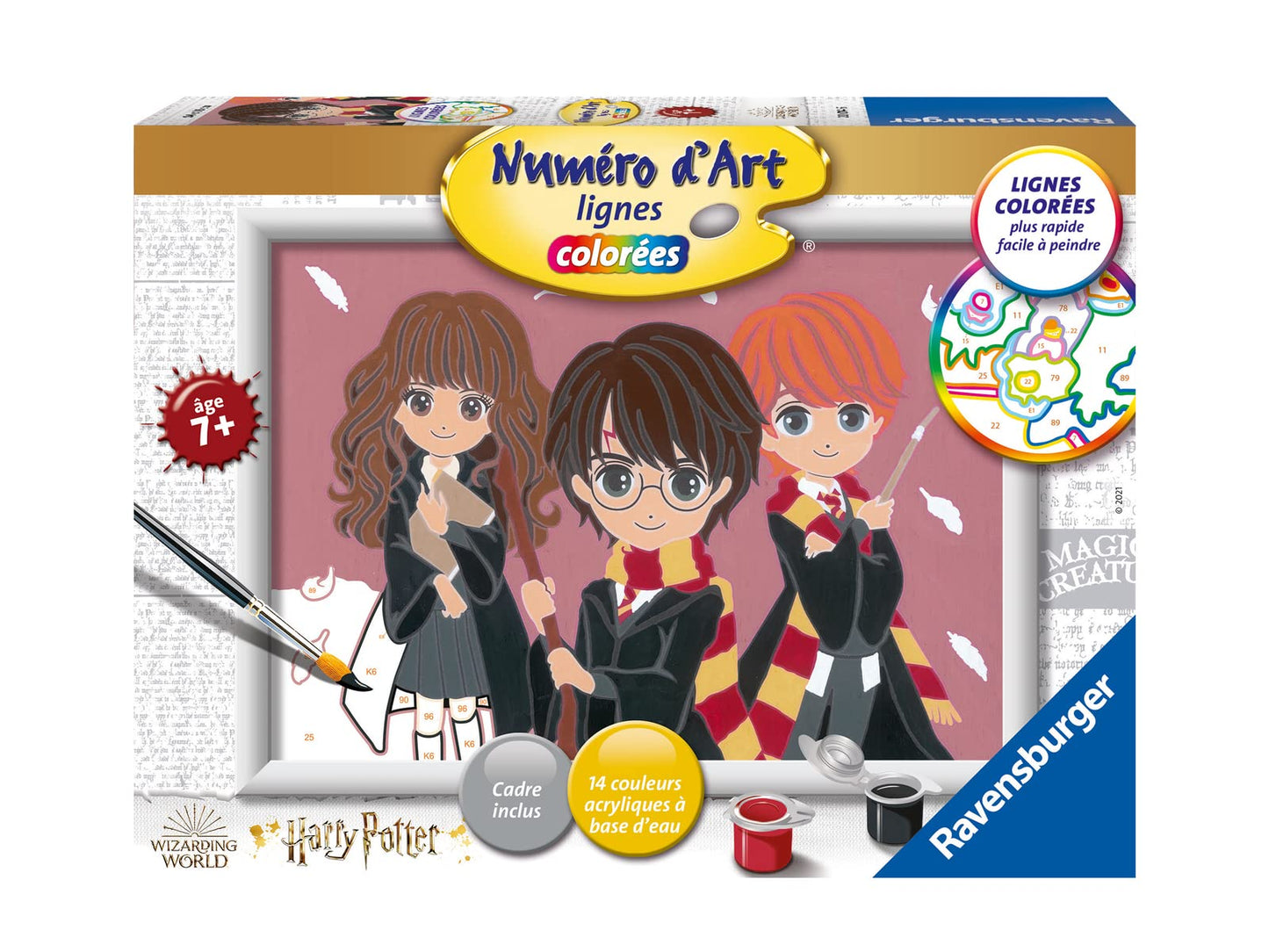 Ravensburger – Numéro d’Art format 18x24cm – Portrait de groupe / Harry Potter – Loisir créatif – Kit de peinture par numéros – Activité détente et créative – Dès 7 ans – 20014 – Version française
