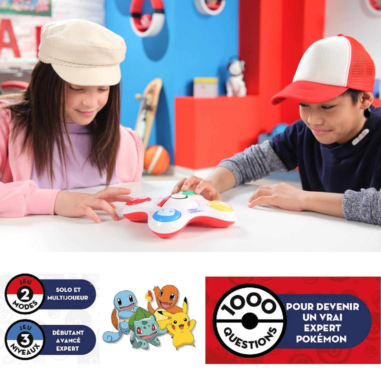 Bandai - Pokémon - Dresseur Quiz Jeu électronique interactif - Parle Français - ZZ20110 - Jeu Quiz Pokémon 1 à 4 Joueurs - Jouet Enfant 6 Ans et + - ZZ20110