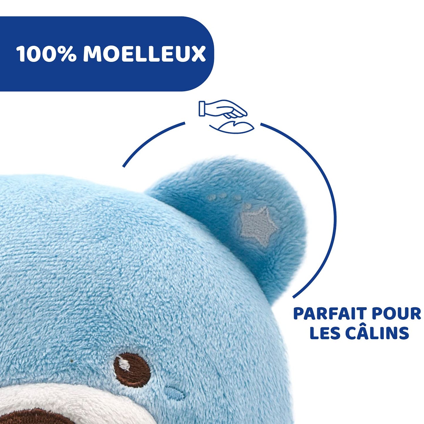 Chicco First Dreams Baby Bear Ours en Peluche Musical, Veilleuse Lumineuse pour Bébés avec Effets Lumineux et Mélodies Relaxantes - Jouets Bébé 0+ Mois - Bleu