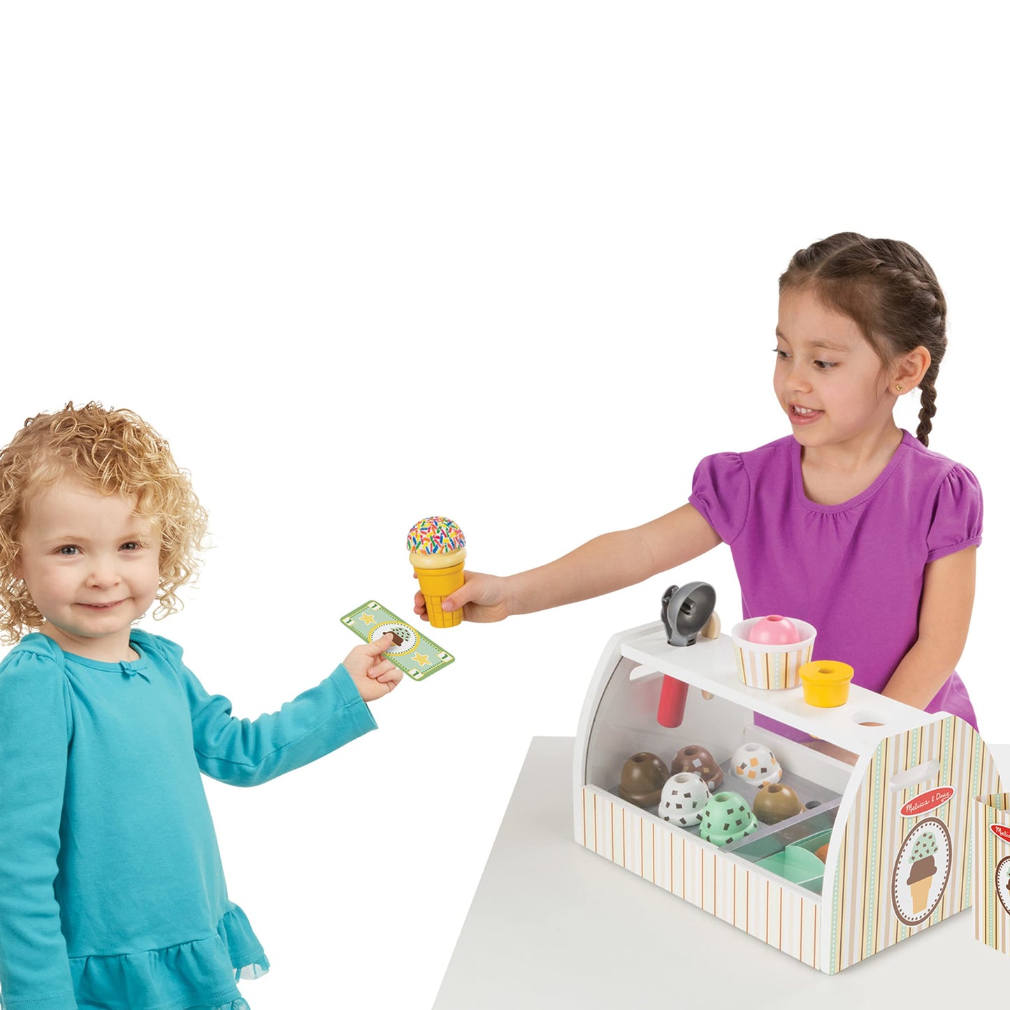 Melissa & Doug Glacier En Bois, Jouet en bois avec un comptoir et 28 pièces, Aliments en bois, Jeu d'imitación, Jouet créatif, Montessori,Cadeau pour garçons et filles de 3 4 5 6 7 ans